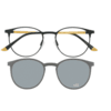 Brille Titan für Clip 4553-2 dunkelgrau mit senf gelb matt