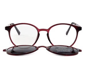 INVU. Brille mit Clip M4110F rot schwarz transparent