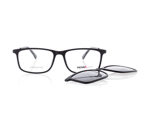 Vienna Design Brille mit Clip UN772-1 schwarz