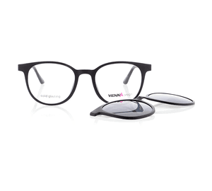 Vienna Design Brille mit Clip UN770-1 schwarz matt