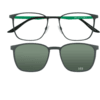 Brille für Clip 2253-3 schwarz matt mit dunkelgrün