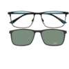 Brille Titan für Clip 4555-3 dunkelgrau mit blau matt