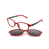 Brille mit Clip HK607-1 rot schwarz matt Schwarz