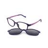 Brille mit Clip HK607-2 violett rosa matt Pink/Rosa