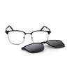 Brille mit Clip UN775-02 schwarz silber