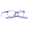 Brille mit Clip M4208A blau transparent orange Blau