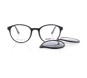 Vienna Design Brille mit Clip UN767-1 schwarz matt