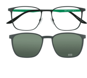 VISTAN Brille für Clip 2253-3 schwarz matt mit dunkelgrün