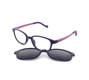 HIS Eyewear Brille mit Clip HK607-2 violett rosa matt