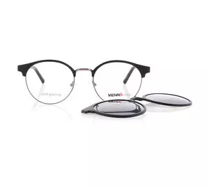 Vienna Design Brille mit Clip UN768-01 schwarz grau