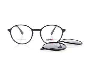Vienna Design Brille mit Clip UN771-01 schwarz matt