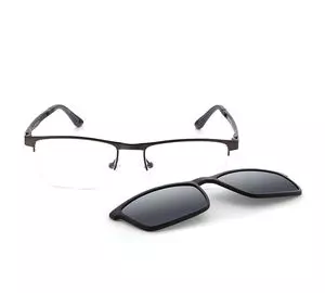 Vienna Design Brille mit Clip UN777-03 grau schwarz