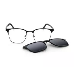 Vienna Design Brille mit Clip UN775-02 schwarz silber