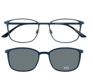 VISTAN Brille für Clip 2399-2 dunkelblau metallic mit grau matt