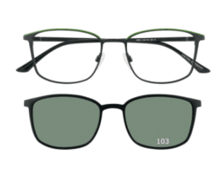 VISTAN Brille für Clip 2399-3 schwarz mit grün matt