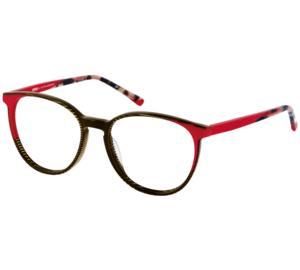 CINQUE Brille 61082-1 schwarz braun transparent gesteift mit rot