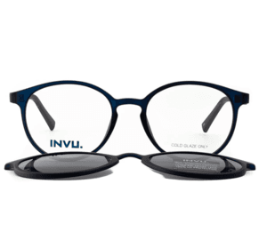 INVU. Brille mit Clip M4110C blaugrau matt
