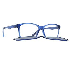 INVU. Brille mit Clip M4102B blau matt transparent