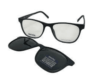 INVU. Brille mit Clip M4203A matt schwarz