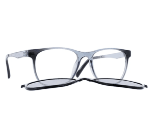 INVU. Brille mit Clip M4203D grau transparent
