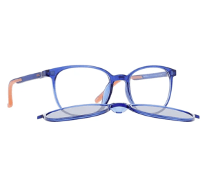 INVU. Brille mit Clip M4208A blau transparent orange