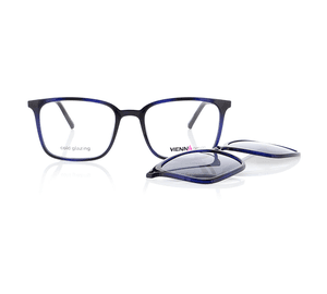 Vienna Design Brille mit Clip UN769-3 schwarz-blau