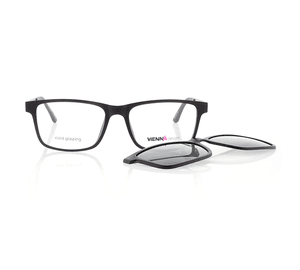 Vienna Design Brille mit Clip UN766-3 schwarz-grau