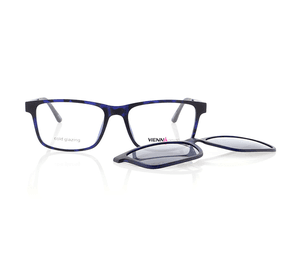 Vienna Design Brille mit Clip UN766-2 schwarz-blau