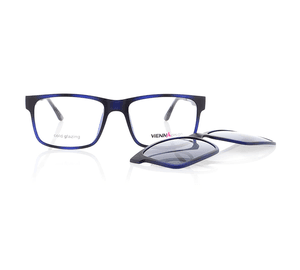 Vienna Design Brille mit Clip UN763-3 blau-schwarz