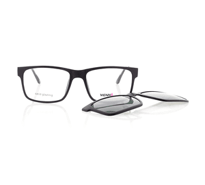 Vienna Design Brille mit Clip UN763-1 schwarz