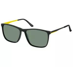 VISTAN Sonnenbrille 783-101 schwarz gebürstet auf schwarz mit gelb